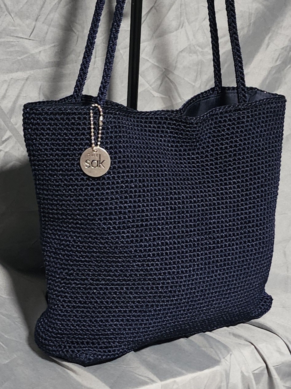 NWOT The Sak Navy Blue Crochet Boho Bag Shoulderbag Purse
